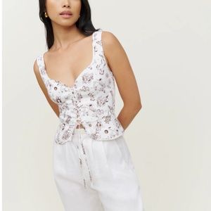 Reformation Kaleb Linen Top - Viva Las Vegas